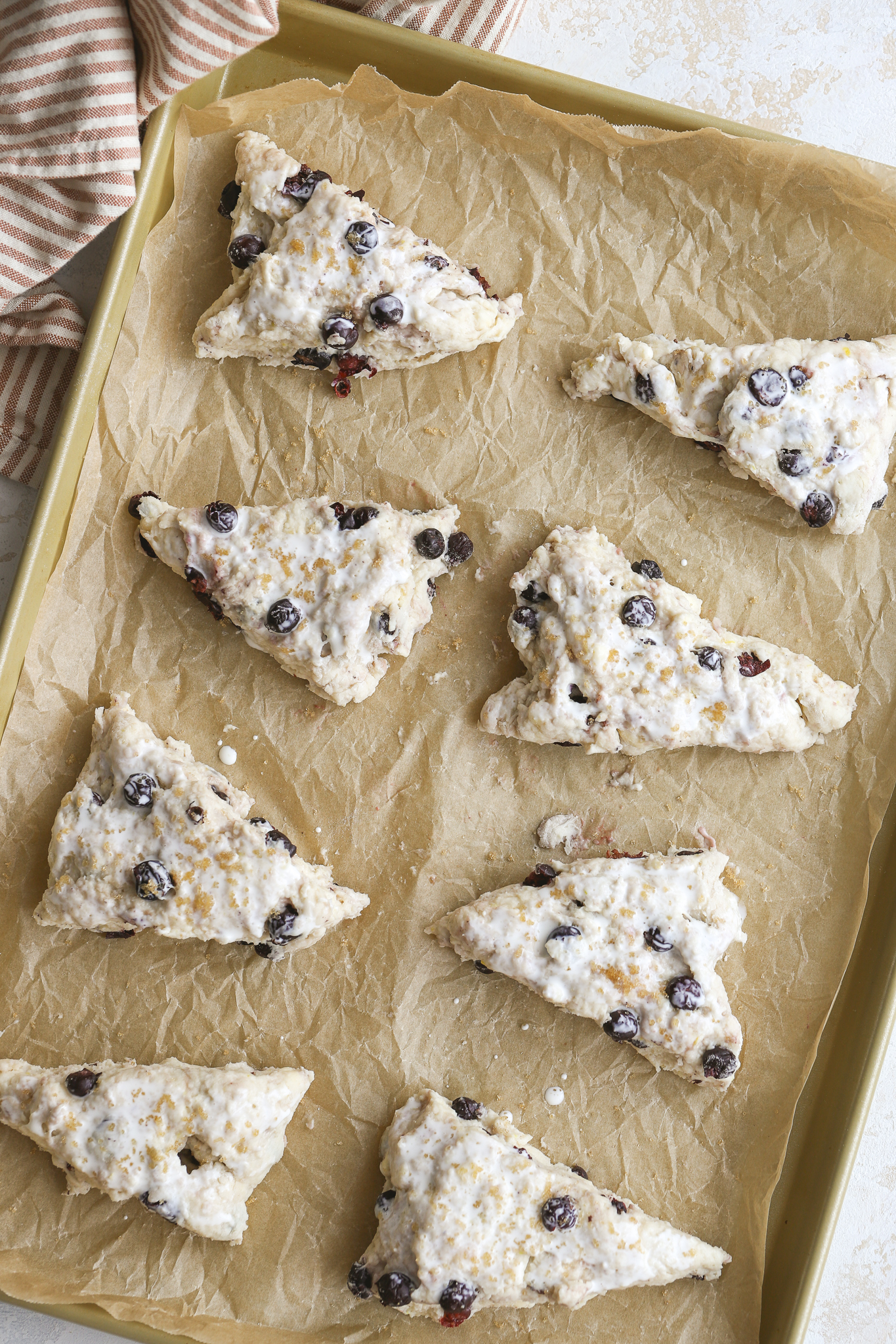 scones on a baking sheet