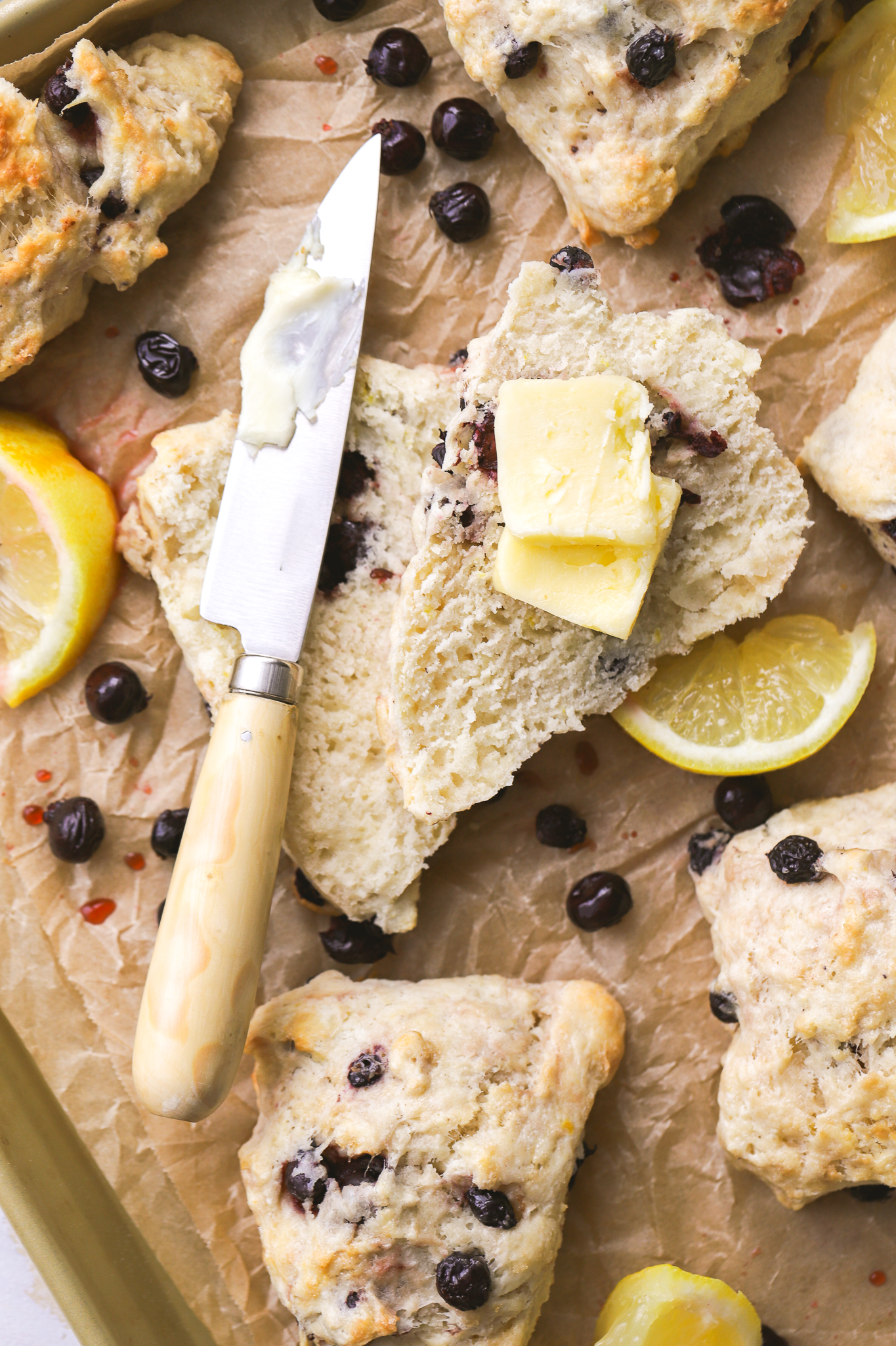 saskatoon berry scone with butter