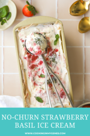 basil ice cream in a loaf pan