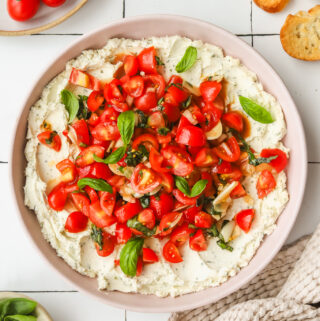 bruschetta on top of boursin cheese