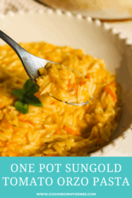 spoonful of sungold tomato orzo