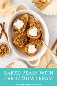 baked pears in a baking dish