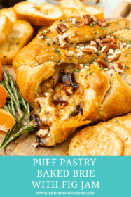 gooey brie cheese wrapped in puff pastry