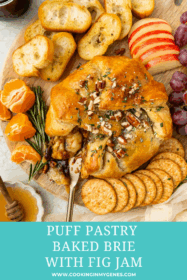 gooey brie cheese wrapped in puff pastry