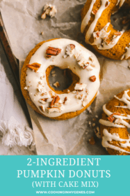 close up of 2 ingredient donut with maple icing and pecans