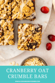 cranberry oat bar with orange glaze