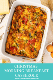 breakfast casserole in a baking dish