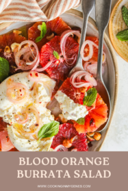 blood orange salad on serving spoons