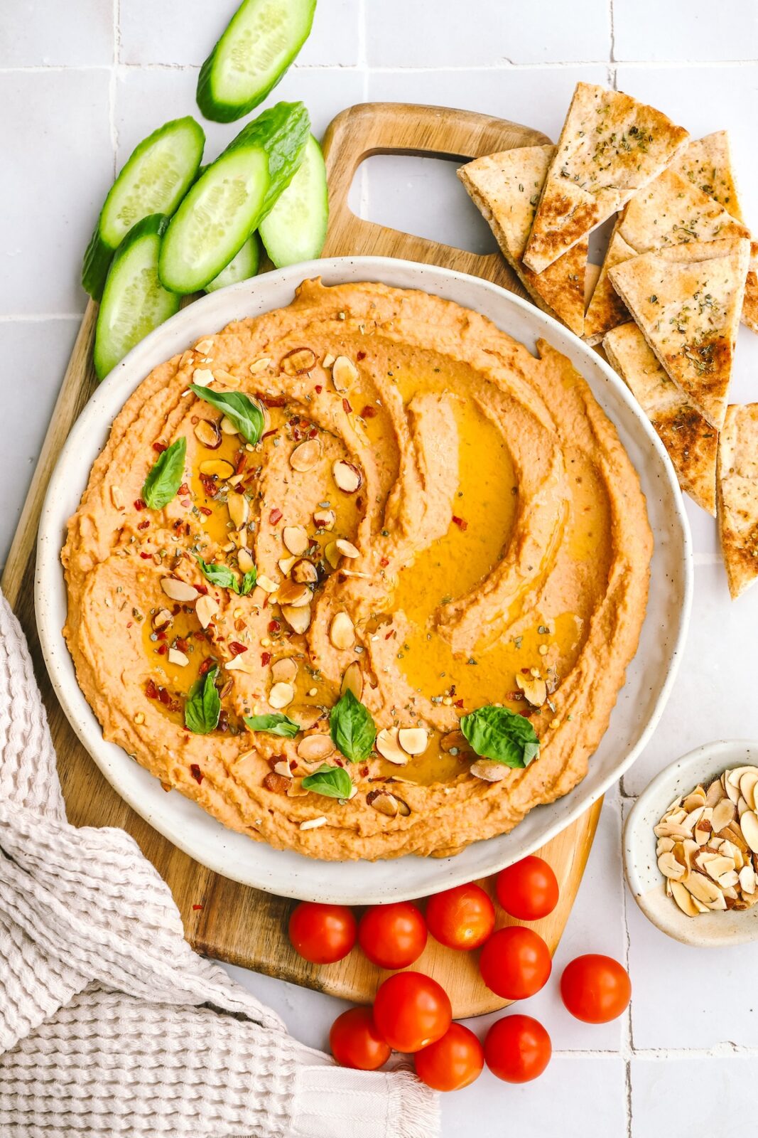 high protein sundried tomato white bean dip
