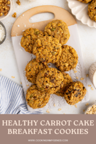 carrot cake breakfast cookies on a serving tray