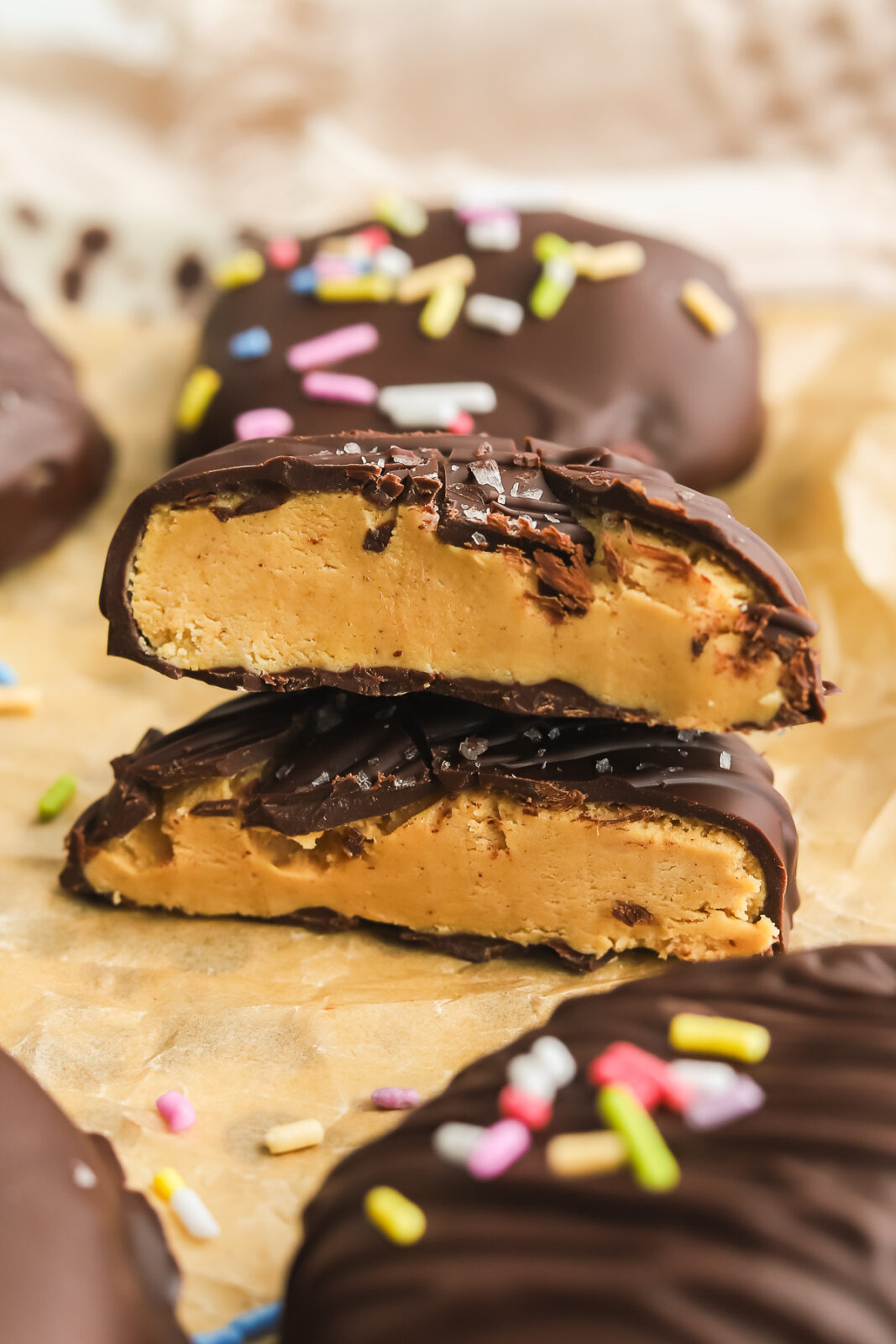 peanut butter egg cut in half